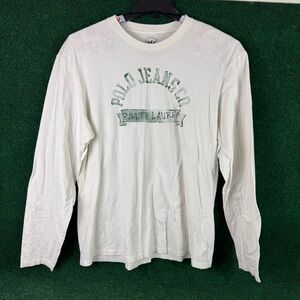 Polo Jeans Co Ralph Lauren Men’s White Long Sleeve T-Shirt Size XL